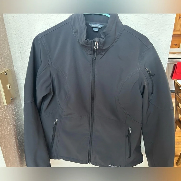 Eddie Bauer Women’s Black Polartec Fleece Zip Up Jacket Size Large - Picture 1 of 4